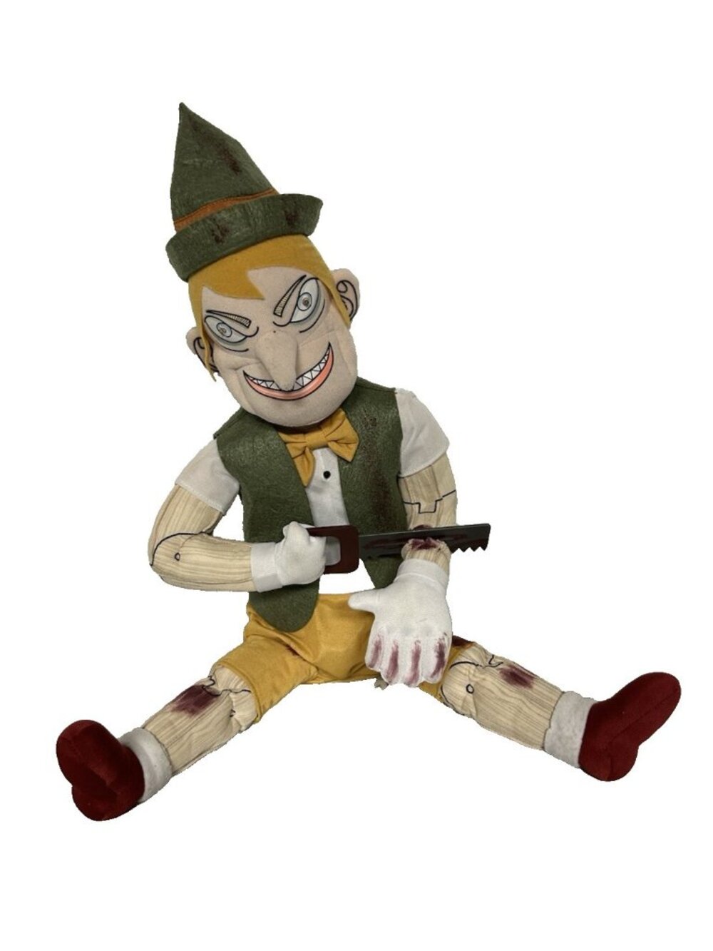 Spirit Halloween Prop Scary Wood Sawin' Puppet Animatronic Talking